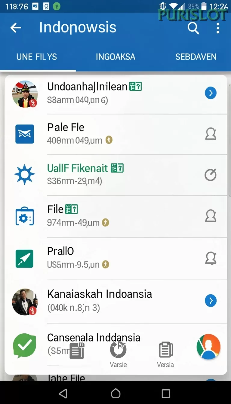 Cuplikan layar F7F7 — menu navigasi